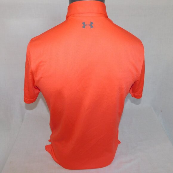 Under Armour UA Tech Shirt Racer Red Pitch Gray Orange Mens S Golf Polo - Picture 8 of 9